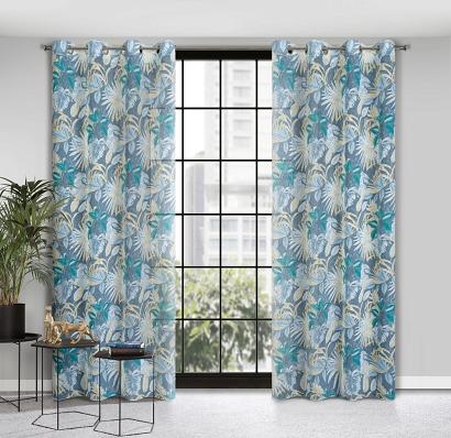 Zasłona gotowa na przelotkach LENA 140x250 Eurofirany popielato/żółta