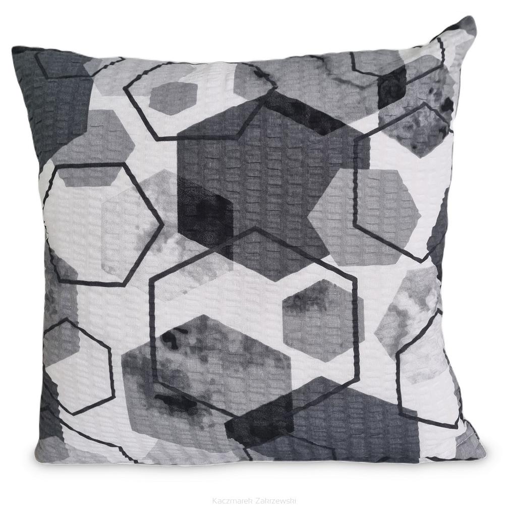 Poszewka z kory 40x40 czarna biała geometria