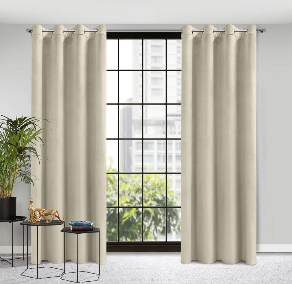 Zasłona gotowa na przelotkach ROSA 140x250 Design91 beżowy