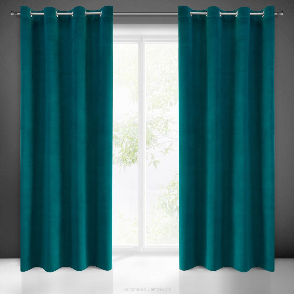 Zasłona gotowa na przelotkach MILO 140x250 Eurofirany turkusowy