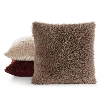 Poszewka dekoracyjna PLUSH 45x45 Eurofirany ciemnobeżowy