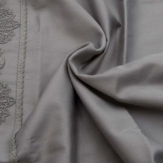 Pościel satyna bawełniana z gipiurą 160x200 Valinor szara