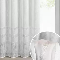 Firana gotowa na przelotkach ELIRA 140x250 Eurofirany biała o strukturze siatki