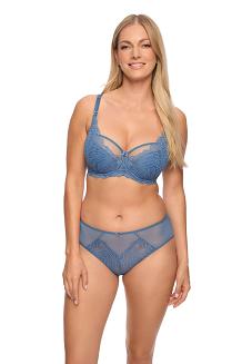 Biustonosz z koronką Semi-Soft Isla 1228 półusztywniany niebieski