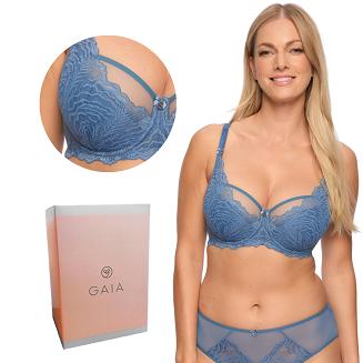 Biustonosz z koronką Semi-Soft Isla 1228 półusztywniany niebieski