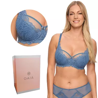 Biustonosz z koronką Semi-Soft Isla 1228 półusztywniany niebieski