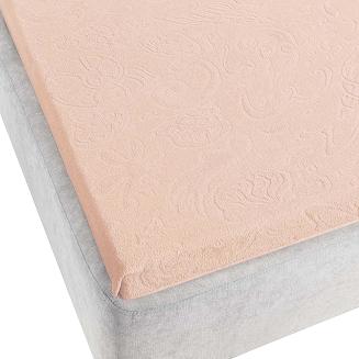 Prześcieradło frotte bez gumki Tulipan 175x220 ZWOLTEX pudrowe GRUBE