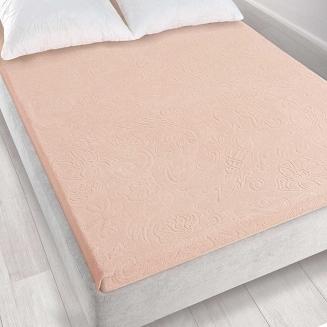 Prześcieradło frotte bez gumki Tulipan 175x220 ZWOLTEX pudrowe GRUBE