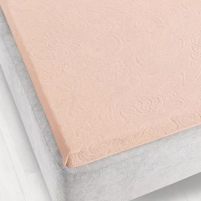 Prześcieradło frotte bez gumki Tulipan 175x220 ZWOLTEX pudrowe GRUBE