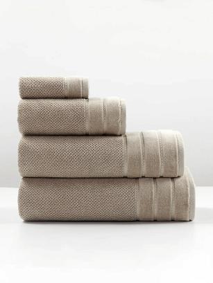 Ręcznik bawełniany o ryżowej strukturze Loren 70x140 mocca