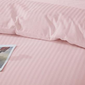 Komplet pościeli adamaszek satyna bawełniana 140x200 pudrowa