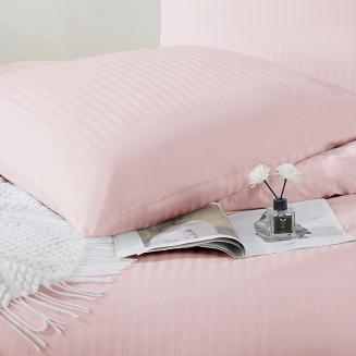 Komplet pościeli adamaszek satyna bawełniana 140x200 pudrowa