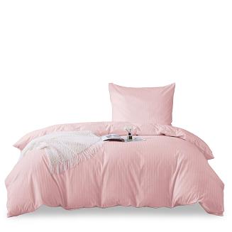 Komplet pościeli adamaszek satyna bawełniana 140x200 pudrowa