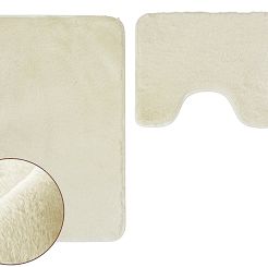 Dywanik łazienkowy 2-częściowy LOMBOK Euromat puszysty ecru