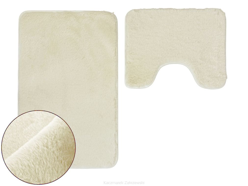 Dywanik łazienkowy 2-częściowy LOMBOK Euromat puszysty ecru