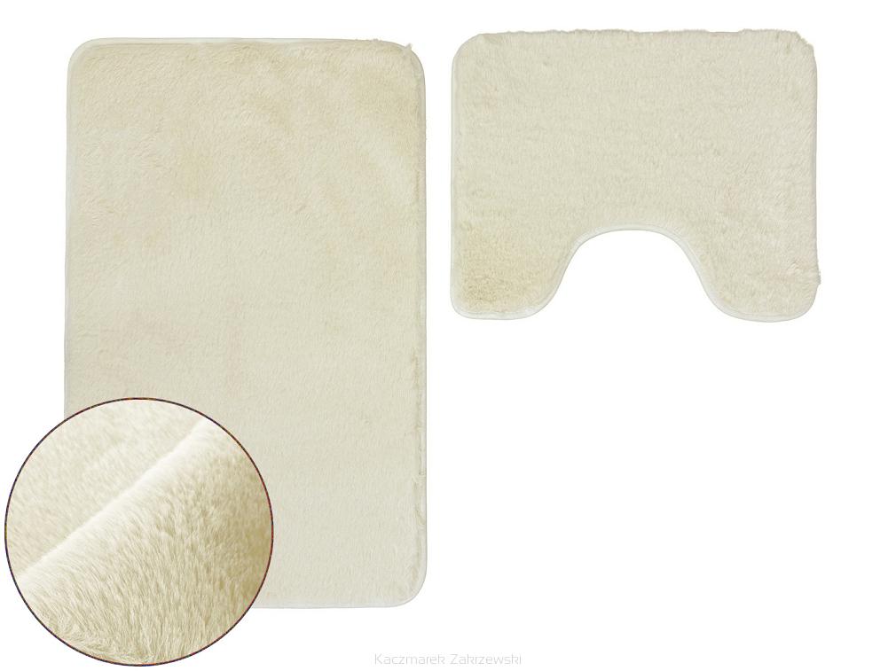 Dywanik łazienkowy 2-częściowy LOMBOK Euromat puszysty ecru