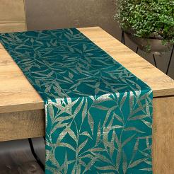 Obrus dekoracyjny BLINK 35x140 Eurofirany ciemnoturkusowy