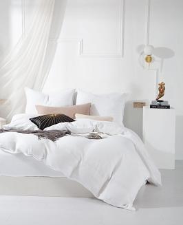 Biała Bawełniana Pościel Muślinowa 220x200