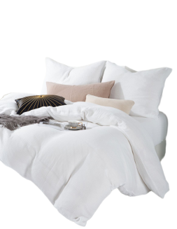 Pościel bawełniana MUŚLINOWA 220x200 biała