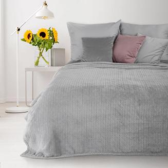 Koc narzuta na łóżko CINDY-4 170x210 srebrny