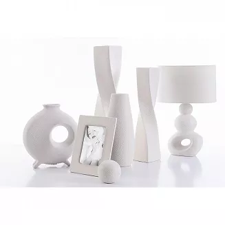 Figurka dekoracyjna RISO 5x14x21 Eurofirany kremowa z efektem kropel rosy słonie