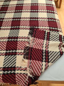 Komplet dekoracyjny narzuta 170x205 + 2x 60x170 bordowa kremowa czarna krata