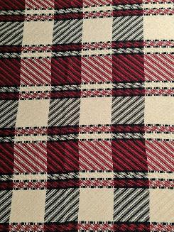 Komplet dekoracyjny narzuta 170x205 + 2x 60x170 bordowa kremowa czarna krata