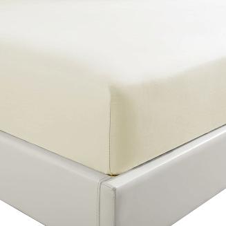 Prześcieradło satyna bawełniana z gumką 90x200 SIN ecru