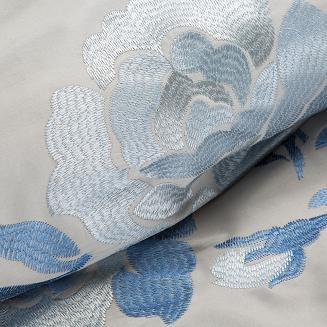 Pościel satynowa ST 160x200 Eurofirany srebrny/granatowy