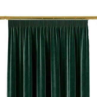 Zasłona gotowa na taśmie VELVI 140x250 szmaragdowa