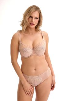 Biustonosz z haftem Soft Emanuela 038 miękki beżowy