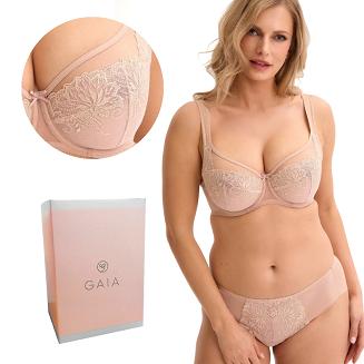 Biustonosz z haftem Soft Emanuela 038 miękki beżowy