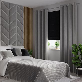 Narzuta dekoracyjna VELVI 220x240 pikowana w geometryczny wzór szara