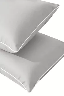 Poszewka bambusowa 50x70 szara z białą bizą