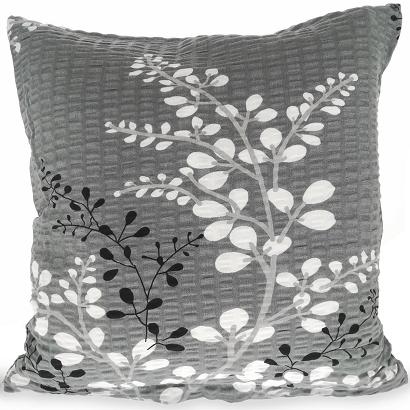 Poszewka z kory 50x60 wzór gałązki na grafitowym tle