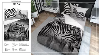 Pościel bawełniana 200x220 NATURA zebra