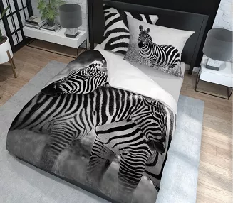 Pościel bawełniana 200x220 NATURA zebra