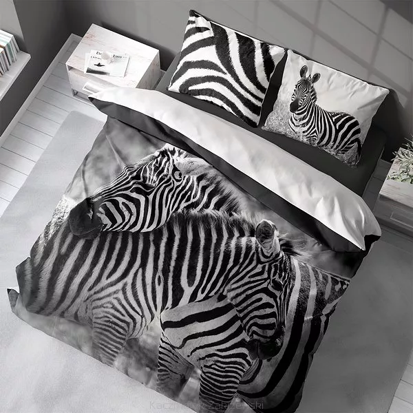 Pościel bawełniana 200x220 NATURA zebra