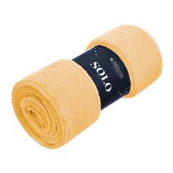 Koc narzuta z mifrofibry Solo 150x200 musztardowy