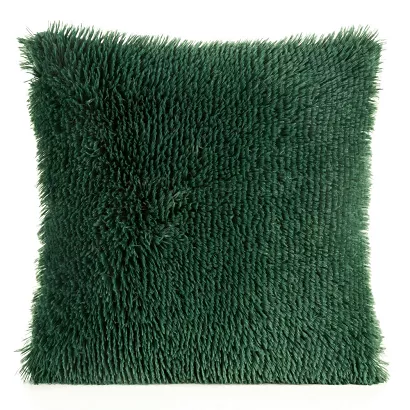 Poszewka dekoracyjna TIFANY 40x40 Design91 ciemnozielony o strukturze futra
