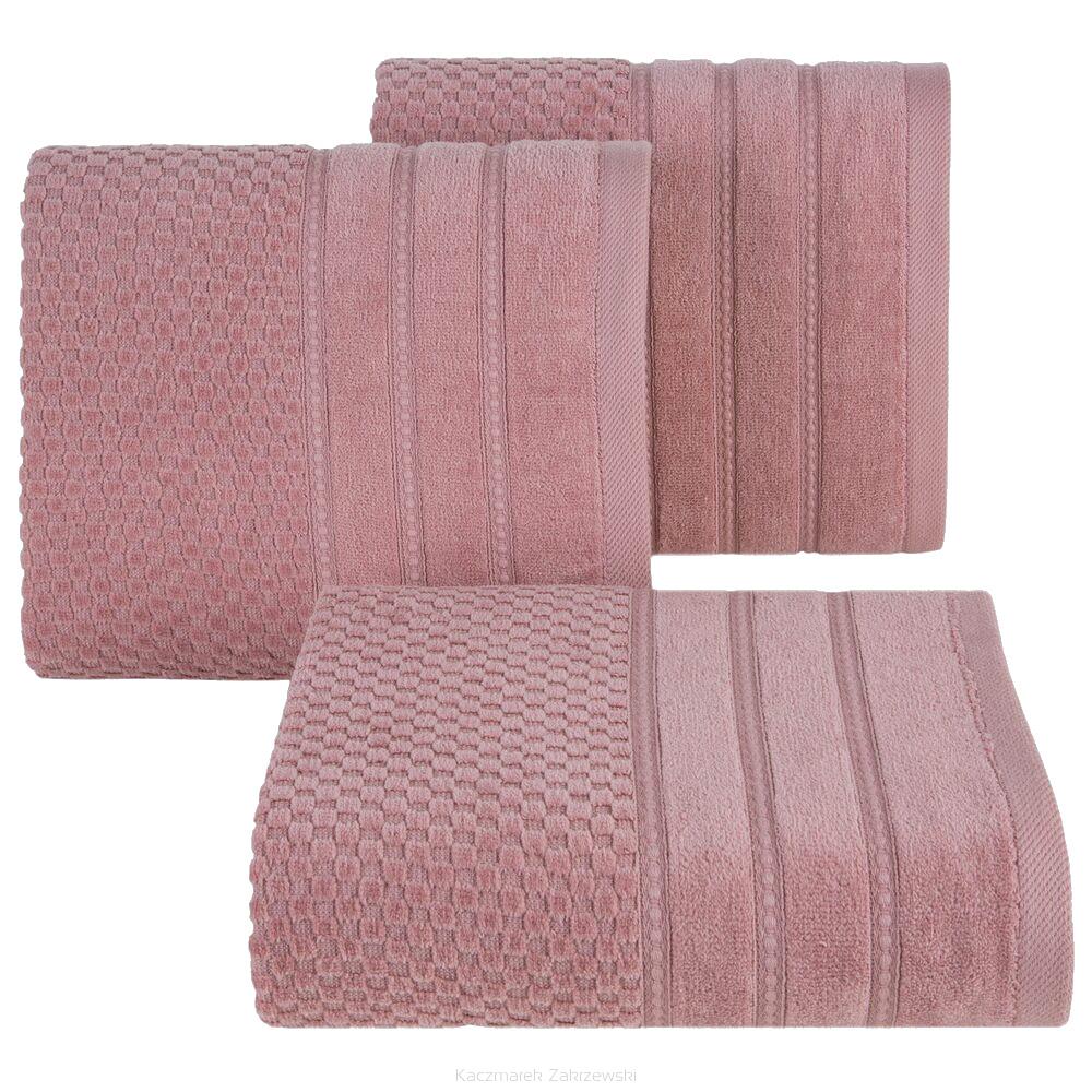 Ręcznik bawełniany ADORE 30x50 Eurofirany ciemnoróżowy o ryżowej strukturze