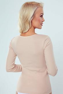 Koszulka damska z długim rękawem Irene beżowa