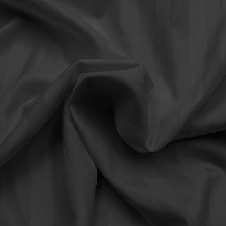 Pościel satyna bambusowo-bawełniana STRIPE BLACK 140x200 Darymex jednokolorowa czarna