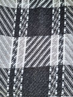 Komplet dekoracyjny narzuta 170x205 + 2x 60x170 grafitowa biała szara skośna krata