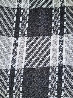 Komplet dekoracyjny narzuta 170x205 + 2x 60x170 grafitowa biała szara skośna krata