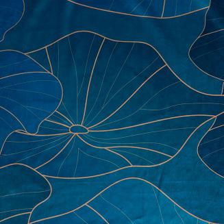 Firana gotowa na przelotkach LOTOS2 140x250 Eurofirany turkusowy/złoty