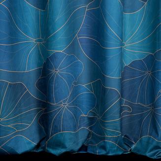 Firana gotowa na przelotkach LOTOS2 140x250 Eurofirany turkusowy/złoty