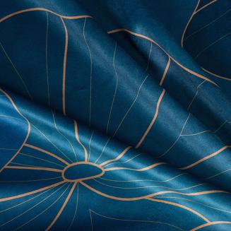 Firana gotowa na przelotkach LOTOS2 140x250 Eurofirany turkusowy/złoty