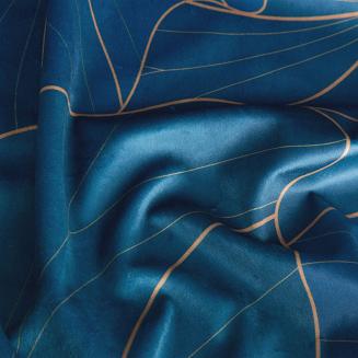 Firana gotowa na przelotkach LOTOS2 140x250 Eurofirany turkusowy/złoty