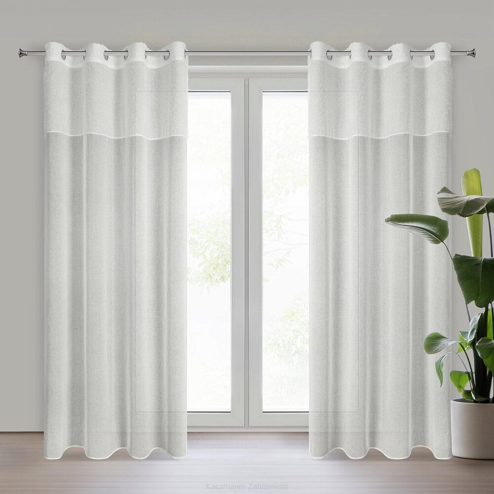 Zasłona gotowa na przelotkach AGIS 140x250 Eurofirany biały